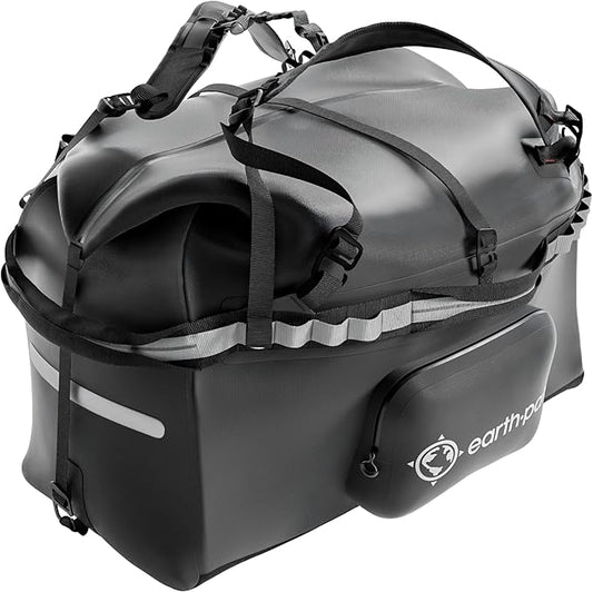 Earth Pak Waterproof Duffel Bag - Large Dry Bag, 1680D TPU, Heavy Duty, Camping & Marine Dry Bag, 8x8 Popout Pocket by earthpak