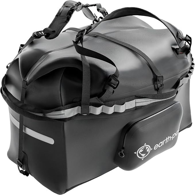 Earth Pak Waterproof Duffel Bag - Large Dry Bag, 1680D TPU, Heavy Duty, Camping & Marine Dry Bag, 8x8 Popout Pocket by earthpak