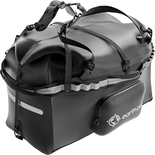Earth Pak Waterproof Duffel Bag - Large Dry Bag, 1680D TPU, Heavy Duty, Camping & Marine Dry Bag, 8x8 Popout Pocket by earthpak