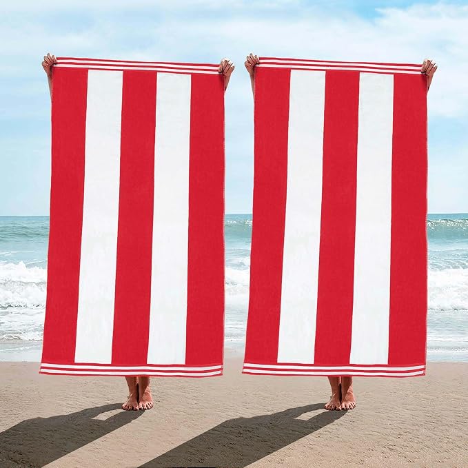 Superior Oversized Beach Towel, Red (Set of 2) by SUPERIOR