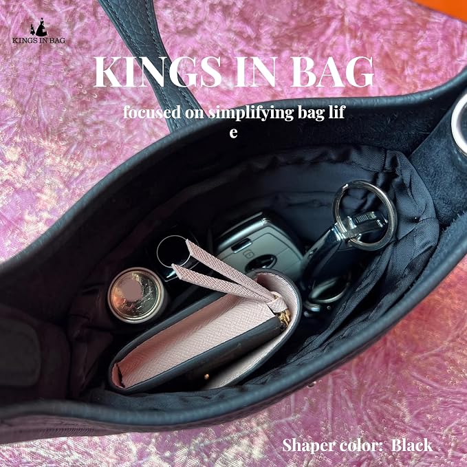Purse Organizer Insert for Luxury Bag - Satin & Lightweight Fabric with Inside Pockets, Portable for Commute, Travel, Shopping, and Evening, Multicolor Options, Fits Evelyne TPM/PM/GM/TGM(Custom) - Image 4