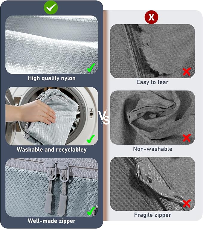 DIMJ Comforter Storage Bag 6 Pack - Blanket Storage Organizer Compression Bags, Large Capacity Ultra Space Saving Self Compression Organize for Bedding, Pillow, Duvet, Sheet Storage with Zipper Window - Image 5