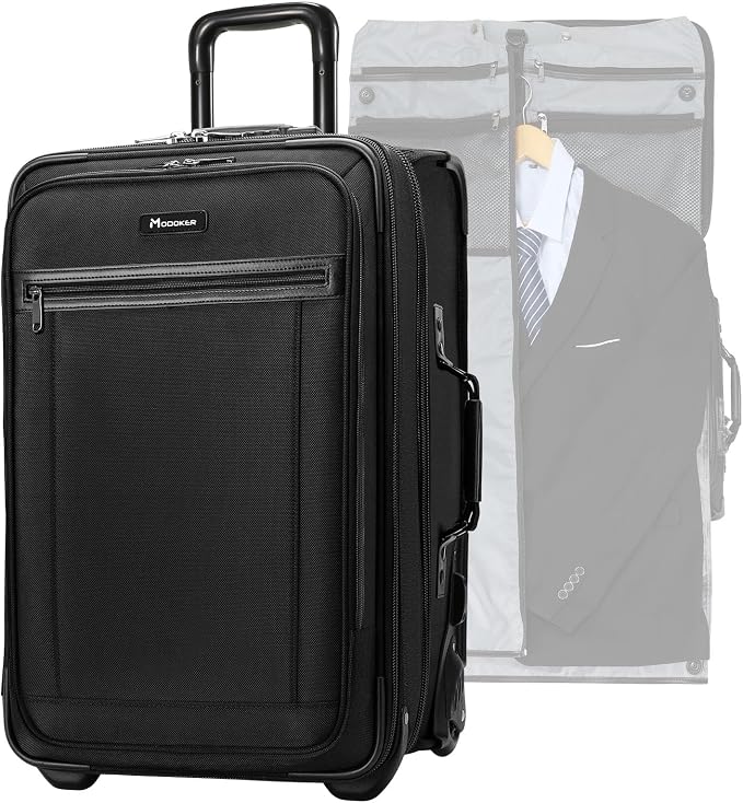 Modoker Rolling Garment Bag with Wheels Luggage for Suits with Wheels Wheeled Garment Bag for Travel 2 in 1 Rolling Duffel Bag, Black by Modoker