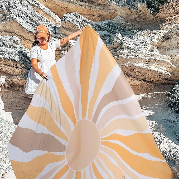 Waterproof Sandproof Beach Blanket, 78" x 86" Large Beach Mat for 2-4 Adults, Lightweight Polyester Outdoor Picnic Blanket for Travel, Camping, Hiking, Beach Essentials for Vacation - Image 3