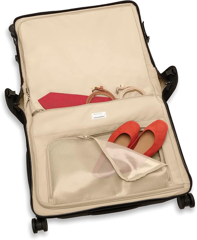 Briggs & Riley 21" Carry-On Wheeled Garment Spinner - Carry On Luggage for Travel, Suitcases with Wheels, Softside Rolling Bag for Men & Women, Built in Hook for Clothes - Baseline Collection, Black - Image 8