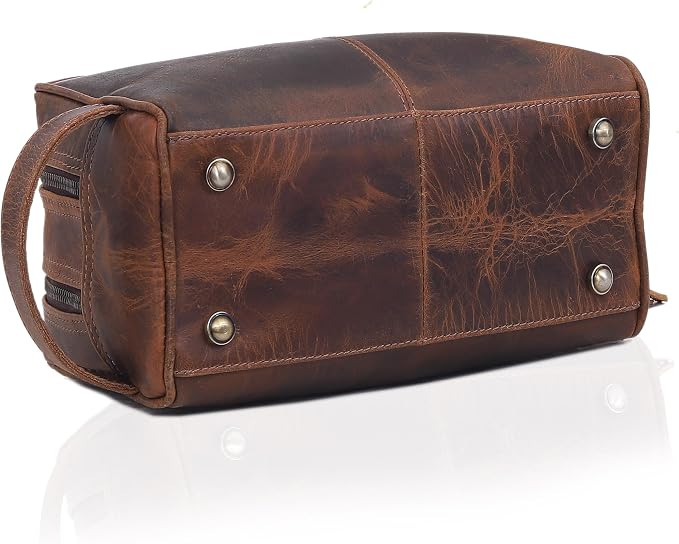 VC VINTAGE COUTURE Leather Toiletry Bag for Men Extra Large Leather Men's Toiletry Bag for Traveling Real Leather Dopp Kit for Men Leather Shaving Bag for Travel - Image 6