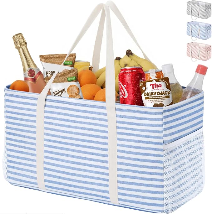 Lifewit Extra Large Tote Bag, Reusable Grocery Bags with Metal Wire Frame and Handles by Lifewit