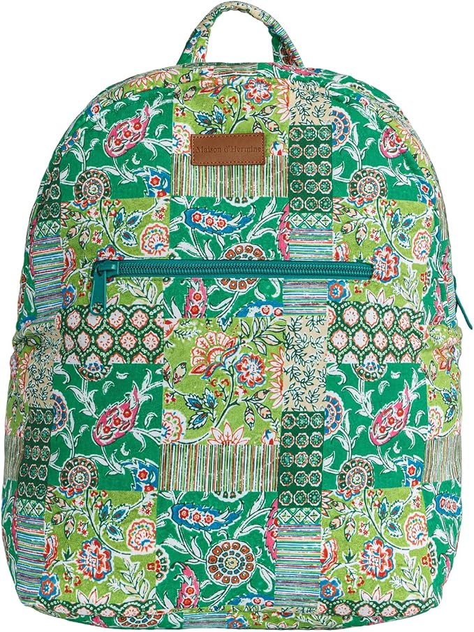 Maison d' Hermine Backpack for Women Men Cotton Shoulder Multipurpose Rucksack with Small Pouch Lightweight Multi Pocket Bag for Travel Work Beach Perfect for Spring Summer (Victoria) by MaisondHermine