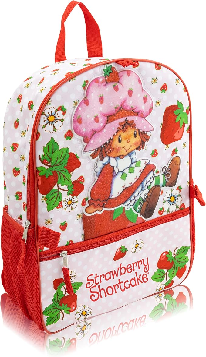 Fast Forward Strawberry Shortcake Backpack Set for Girls | 4-Piece 16" Daypack with Heart Shaped Insulated Lunch Bag, Headphones, Character Charm | Kids Backpack with Lunch Box | Ages 3+ - Image 5