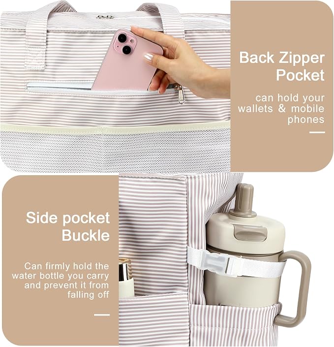 Bluboon Waterproof Beach Tote Pool Bags for Women Ladies Extra Large Carry On Bag With Wet Compartment for Weekender Travel - Image 5
