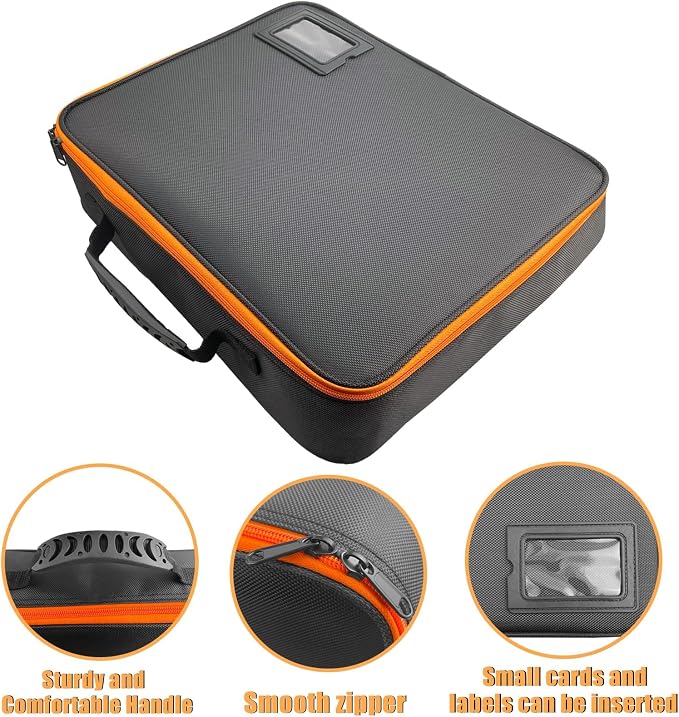 Extra Large Hard Tool Battery Carrying Case fits for Dewalt/Milwaukee/Makita 20V/60V/12V/18VBattery & Charger, Portable Power Tool Box Storage Bag with Adjustable Dividers for Accessories Organizer - Image 3