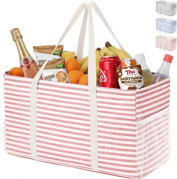 Lifewit Extra Large Tote Bag, Reusable Grocery Bags with Metal Wire Frame and Handles by Lifewit