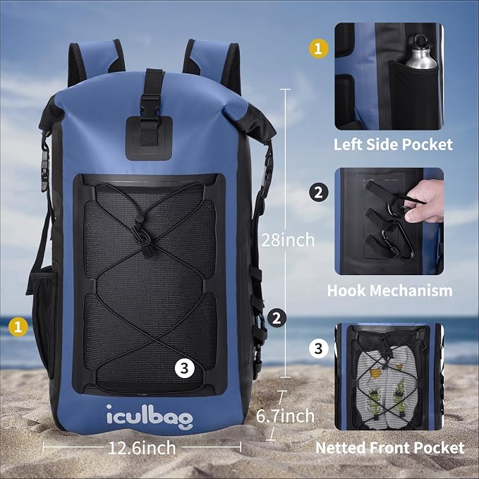 Dry Bags Waterproof Backpack for Women Men Travel Dry Bag Backpack Warterproof Bag for Kayaking Beach Boating 30L/40L - Image 2