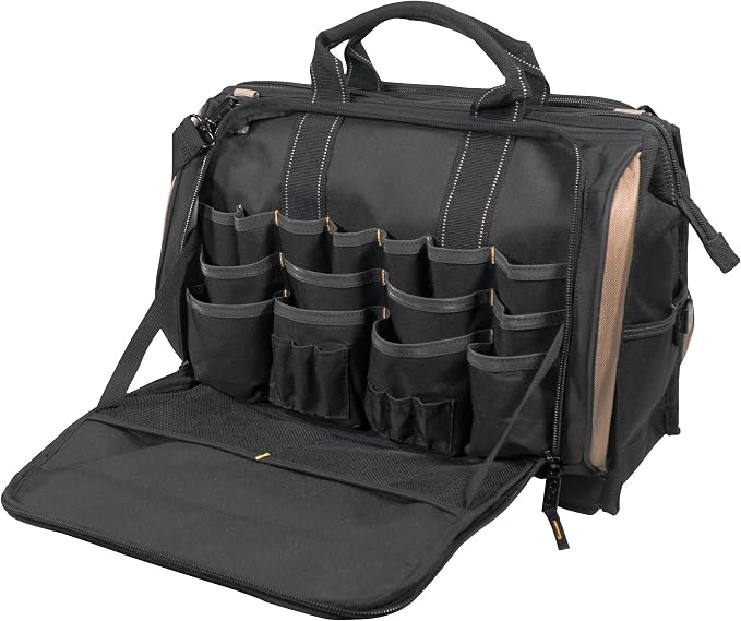 Custom Leathercraft1539 Multi-Compartment 50 Pocket Tool Bag - Image 3