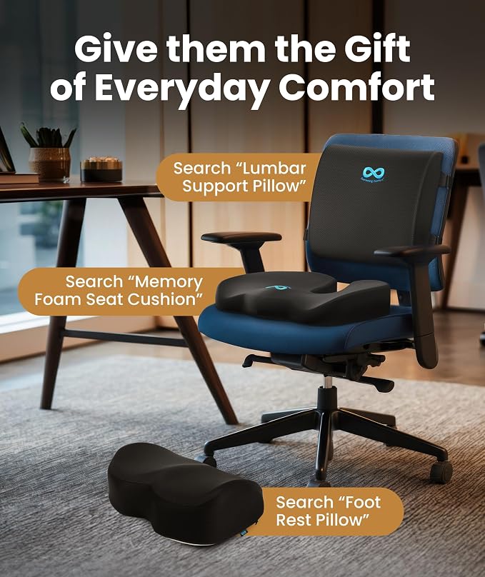 Elevate Series by Everlasting Comfort Doctor Recommended Memory Foam Seat Cushion for Office Chairs & Car - Ergonomic Desk Accessories - Cushions for Tailbone Pain Relief (Charcoal Black, Large) - Image 8