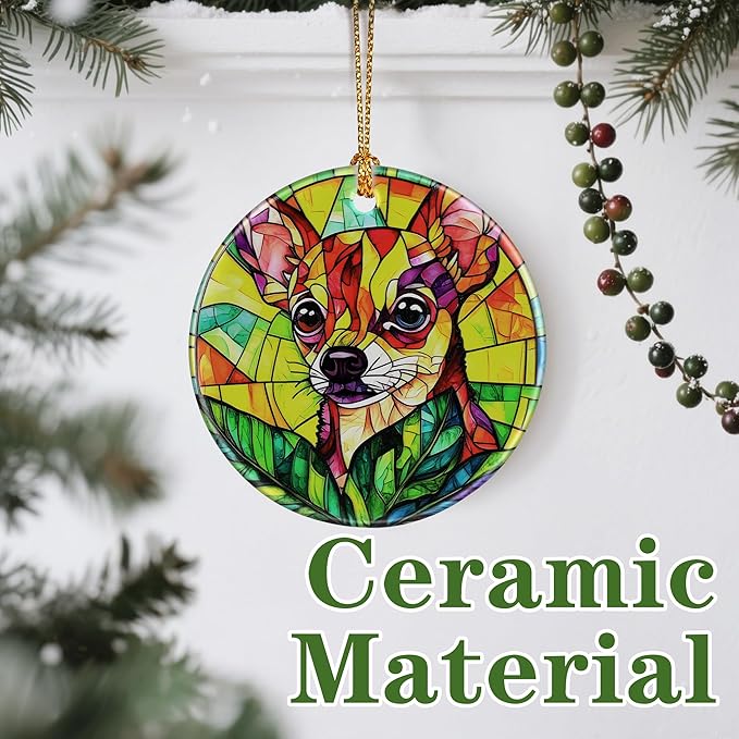Chihuahua Ornament, Dog Christmas Ornament – Christmas Tree Decor, Holiday Decoration, Stocking Stuffer, Festive Gift Idea, Gifts for Dog Lover, Friends, and Family
