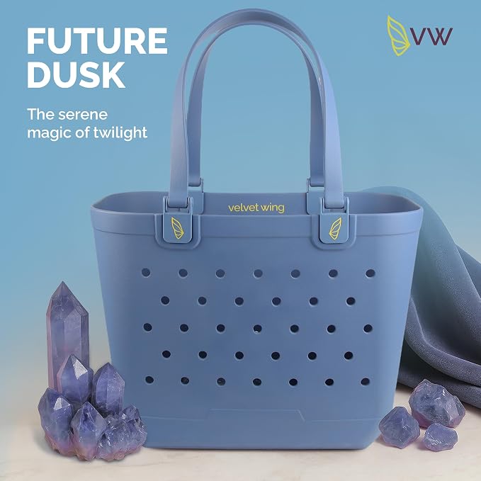 Large Rubber Beach Tote Bag - Waterproof Bag With Sand Proof Pouch For Beach, Travel, Pool (13.7" x 9.4" x 18.9") - Image 6