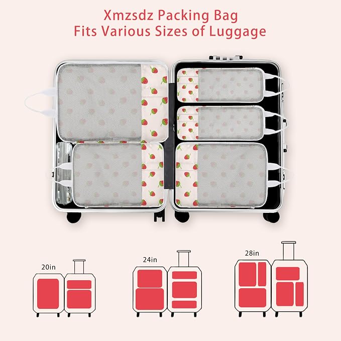 7 Pcs Compression Packing Cubes for Travel Luggage, Lightweight Suitcase Organizer Bags Set, Compression Packaging Cube for Travel Essentials, Packing Cubes for Carry on Suitcase - Image 7