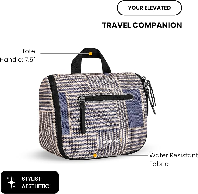 Sherpani Co-Pilot, Travel Toiletry Bag, Hanging Cosmetic Organizer, Water Resistant Makeup Bag, Shower Dopp Kit, Essentials Toiletries for Women, Travel Gift (Passport) - Image 4