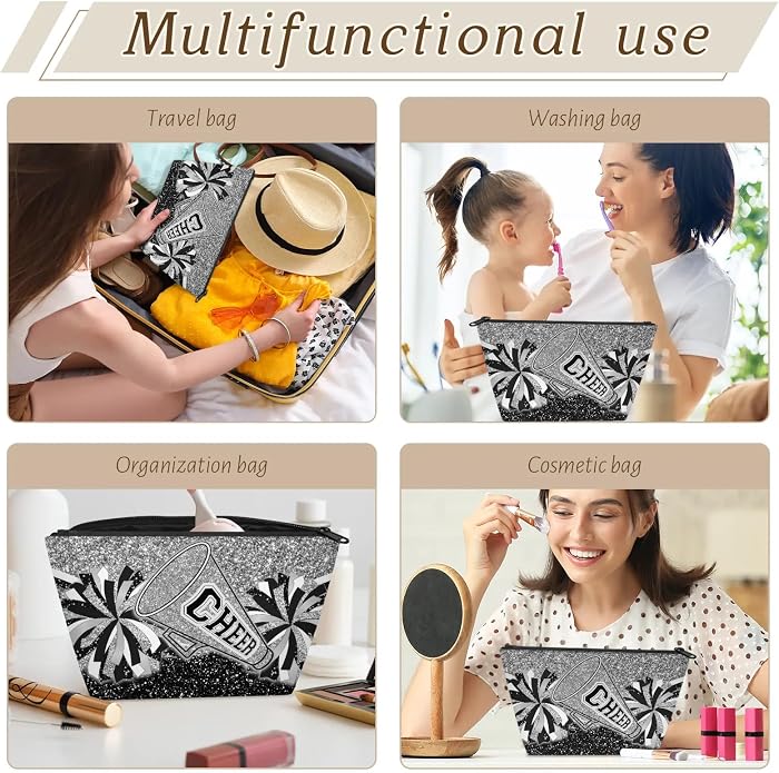 Cheerleading Dance Bag for Women Cheer Team Sport Gym Makeup Cosmetic Bag 2 Pcs Set - Image 7