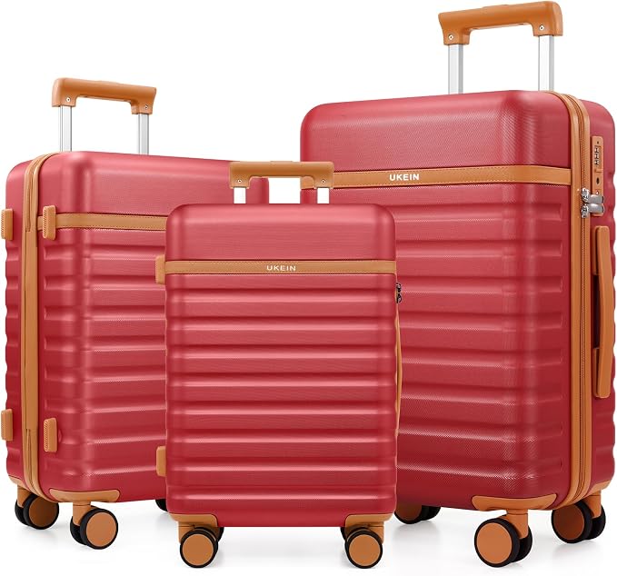 3 Piece Luggage Set, Durable ABS Hardshell Carry On Suitcase Set with Silent Spinner Wheels, YKK Zipper & TSA Lock, Lightweight Large Travel Checked Luggage,20/24/28 Inch by Unknown
