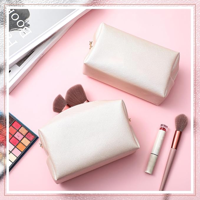 20 Pcs Preppy Makeup Bags PU Leather Cosmetic Pouch with Zipper Waterproof Make up Bags Toiletry Beauty Container for Women Bridal Shower Favors End of the Year Teacher Gifts(Golden) - Image 7