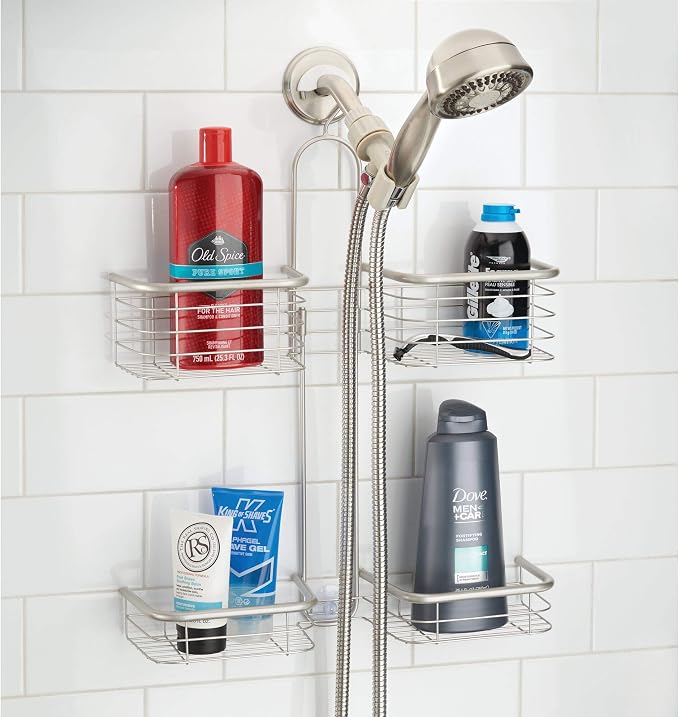 iDesign Hanging Handheld Shower Hose Caddy, Satin | Storage for Shampoo, Conditioner, Body Wash - Image 4