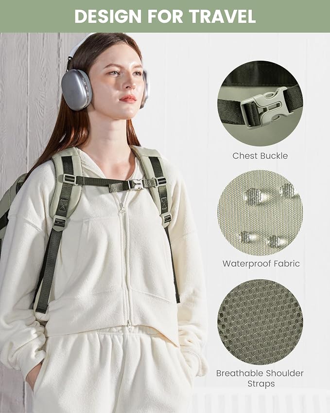 LOVEVOOK Travel Backpack for Women & Men - 17.3 Inch Carry On Backpack & Personal Item Backpack for Airlines, Spacious and Durable Design, with 3 Packing Cubes - Image 4