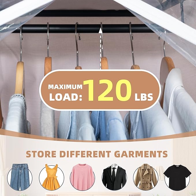 STORAGE MANIAC 2-Pack Hanging Garment Bag Zipper Cover with Sealed Clear Window, Long Garment Cover for Closet Storage Wardrobe Clothes Protector, Large Garment Storage Bag for Dresses,Suits, Grey - Image 4