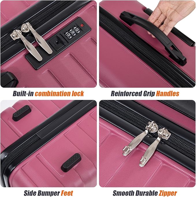 Cosbarn Luggage Sets 5 Piece Suitcases with Wheels, Suitcase Set ABS Hard Case Luggage with Spinner Wheels Durable Travel Luggage - Image 2