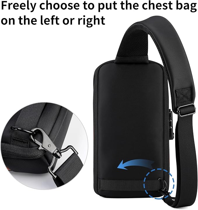 Kingsons Sling Crossbody Bag Anti-theft Chest Shoulder Backpack for Men Waterproof Minimalist Casual Daypack for Travel Gym - Image 5