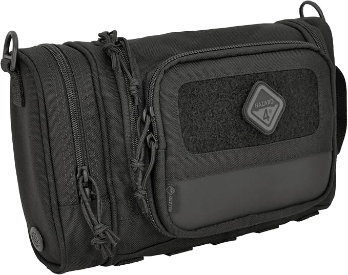 HAZARD 4 Reveille: Rugged Grooming Kit/Heavy-Duty Toiletry Bag - Black, 11.8 x 8.3 x 4.7 inches by Hazard4