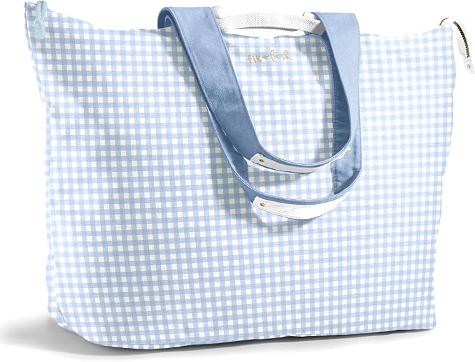 Fit & Fresh XL Beach Tote Bag for Women – XL Travel Tote with Zipper & Pockets, Oversized Canvas Pool Bag, Weekender Carry-On by fitfresh