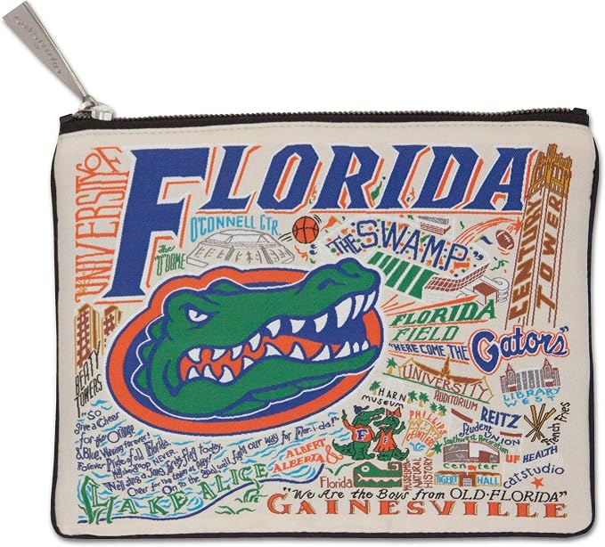 Catstudio Collegiate Zipper Pouch, University of Florida Travel Toiletry Bag, Ideal Gift for Alumni, Makeup Bag, Dog Treat Pouch, or Travel Purse by catstudio