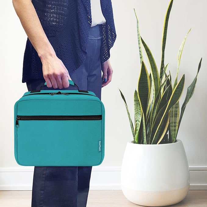 Large Pill Bottle Organizer & Medicine Bag for Travel, Turquoise | Prescription bottle organizer with 10 bottle pockets and padded storage for medication bottles, supplements, vitamins - Image 6