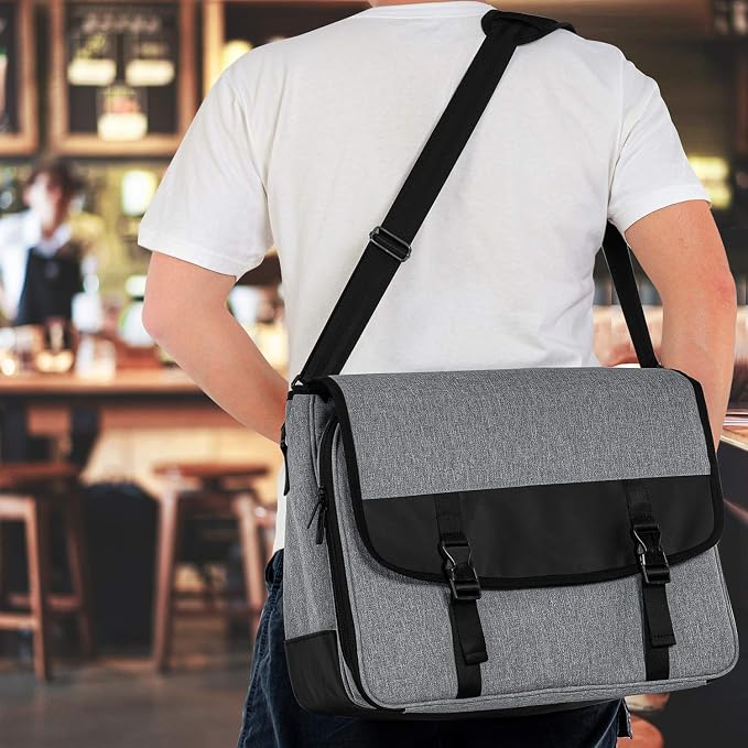 CURMIO Bartender Bag, Travel Bag for Bar Tools Set, Bartender Kits Storage with Padded Compartments for Wine Bottles, for Home Indoor Outdoor Patio Party, Gray (Bag ONLY) - Image 5