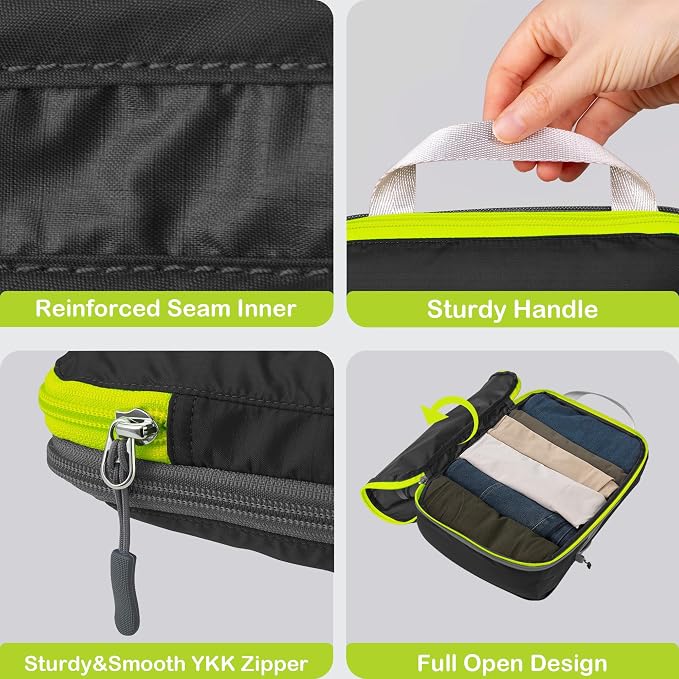 Cipway Compression Packing Cubes, Ultralight Luggage Organizer Bags with Laundry Bags and Clear Toiletries Bag, Travel Essentials for Carry on Suitcase (6 Piece,Black) - Image 6