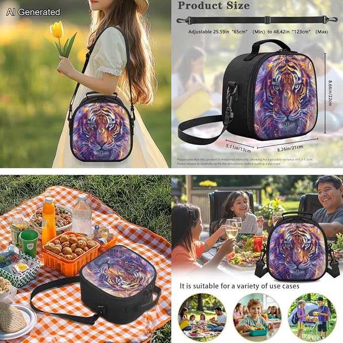 Fierce Tiger Kids Boys Backpack with Lunch Box Water Bottle Carrier with Strap and Soft Pencil Case Elementary 4PCS Set Bookbag Front Side Pocket 17 inch Large Capacity School Bag Gifts - Image 4