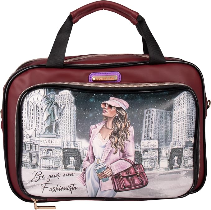 Nicole Lee Cosmetic Makeup Bag for Women - Multi Organization Toiletry Travel Bag with 5 Compartments (Sara is Soft but Strong) by NicoleLee