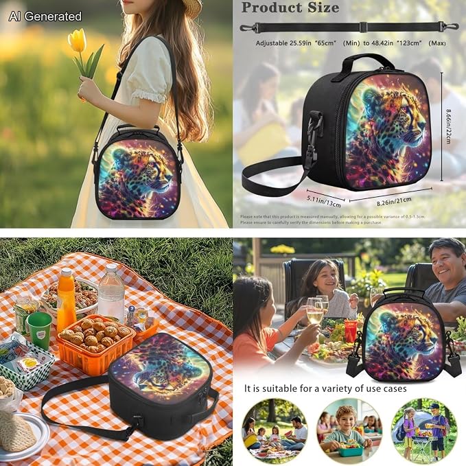 Cheetah Kids Backpack with Lunch Box for Boys Set of 4 School Backpacks Matching Combo Back to School Gifts and Pencil Case Pouch for Teens Children Ages 6-10 17 inch - Image 4