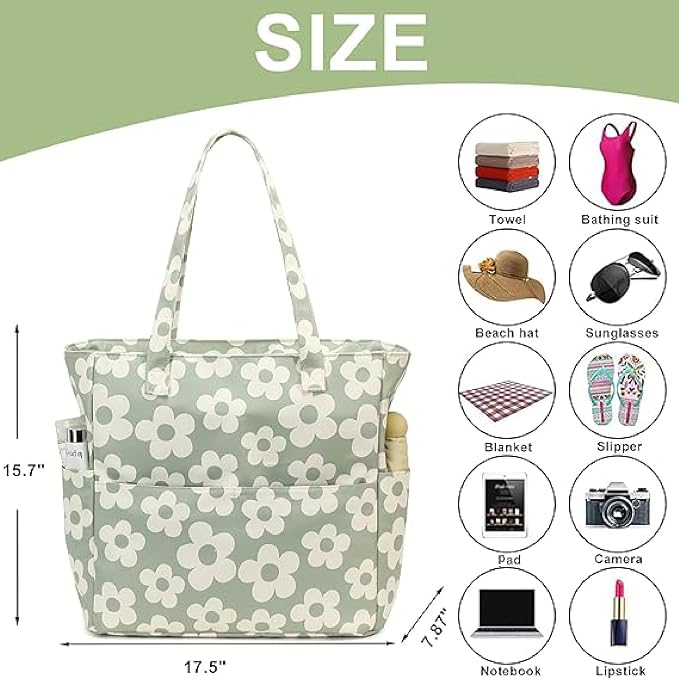 Bluboon Waterproof Beach Tote Pool Bags for Women Ladies Extra Large Carry On Bag With Wet Compartment for Weekender Travel - Image 6