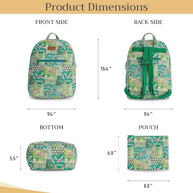Maison d' Hermine Backpack for Women Men Cotton Shoulder Multipurpose Rucksack with Small Pouch Lightweight Multi Pocket Bag for Travel Work Beach Perfect for Spring Summer (Victoria) - Image 5