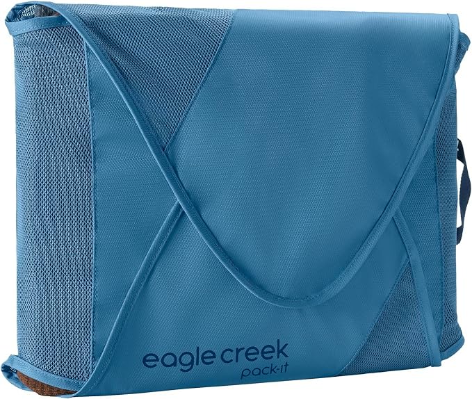 Eagle Creek Pack-It Reveal Garment Folder - Travel Garment Bag with Compression Wings to Maximize Luggage Space - Convenient Top Handle - Quick Drying Material XL Blue Dawn by EagleCreek