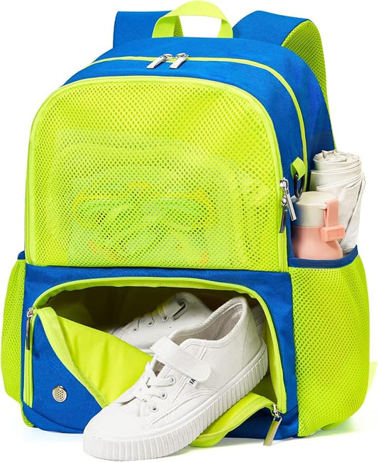 WAWSAM Kids Swim Bag for Swimmers, Beach Gym Bag with Wet Dry Shoes Compartments by WAWSAM