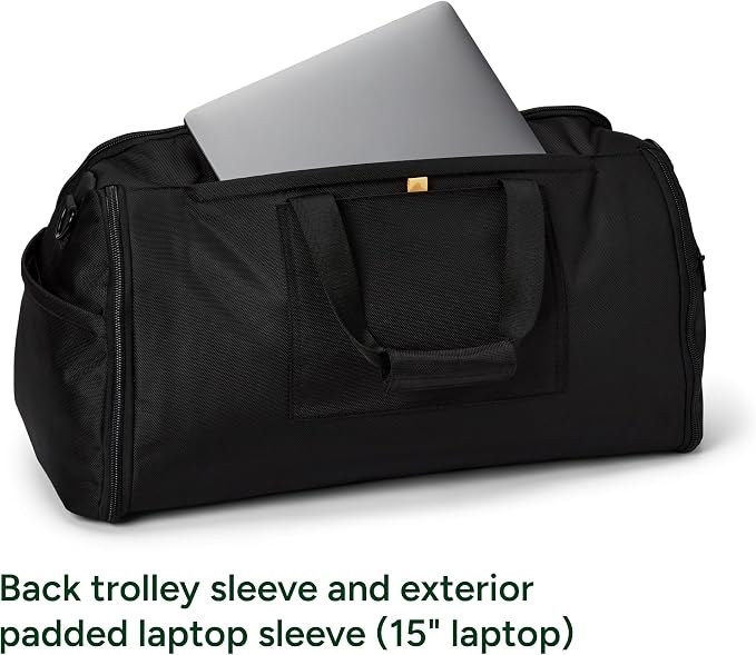 Halfday Convertible 2-in-1 Premium Garment Duffel Weekender Bag 45L: Wrinkle-Free Travel (Hanging Suit Compartment, Shoe Pockets, Trolley Sleeve), Balistic Nylon Carry-on, Ash - Image 8