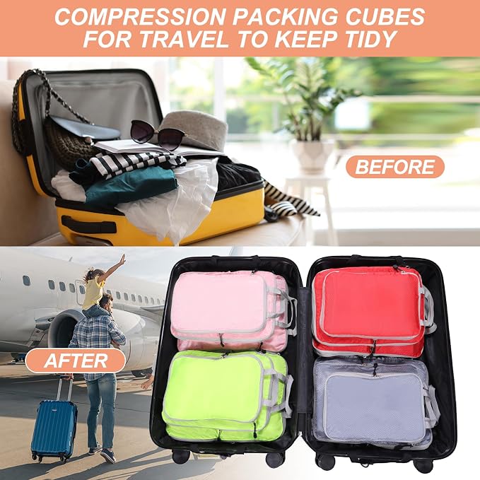 PATIKIL Compression Packing Cube for Travel, 5 Set Waterproof Travel Packing Cube Compression Nylon Luggage Organizer Bags Shoe Bag for Suitcases Backpack, Black - Image 5