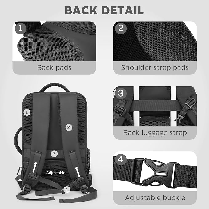 AUROTIER Barber Bag with Insulated Pocket, Portable Backpack for Clippers and Supplies, Travel Hairstylist Smart Bag, Hairdresser Case, Water-resistant, Black - Image 8