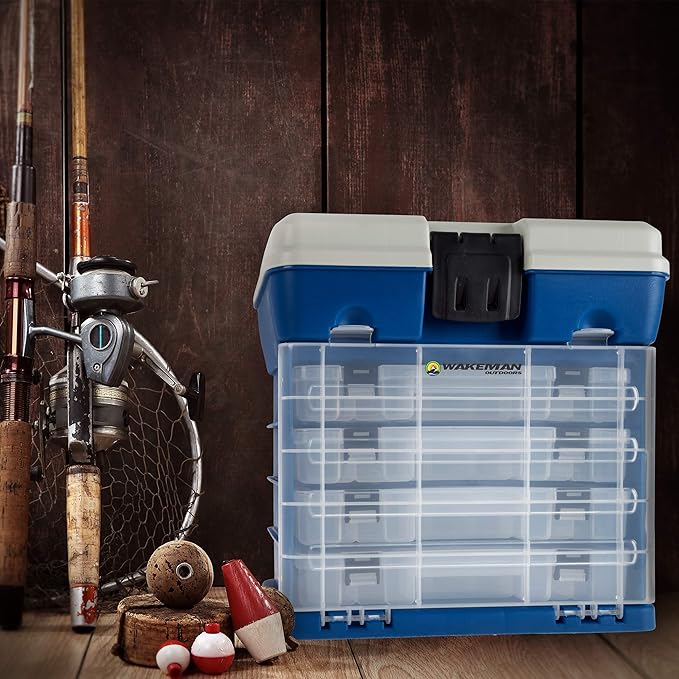 Storage Tool Box Organizer - Utility Box with 4 Drawers and 19 Compartments for Camping Supplies and Fishing Tackle by Wakeman Outdoors - Image 4
