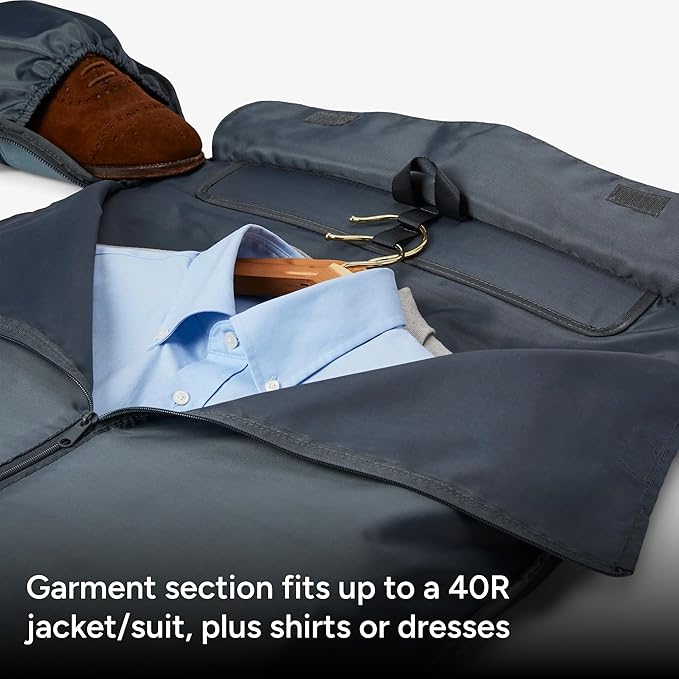 Halfday Convertible 2-in-1 Garment Duffel Weekender Bag 40L: Wrinkle-Free Travel (Hanging Suit Compartment, Shoe Pockets, Trolley Sleeve), Durable & Water-Resistant Carry-on, Coast - Image 2