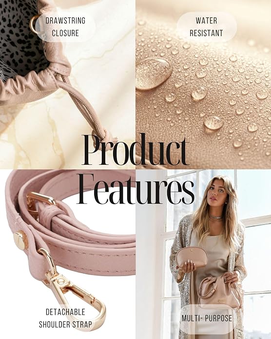 Mali+Lili Lola Beauty Bag Duo, Makeup Bag Travel Cosmetic Bag Set of 2, Vegan Leather Purse Crossbody Bags for Women and Girls, Cute Makeup Pouch, Travel Pouch, Crossbody Purses for Women | Duo - Image 4
